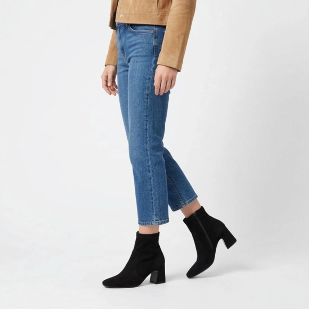 Paul Green Serena Faux Suede Black Leather Boot | 10 M